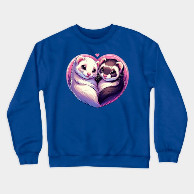 Lovin' Ferrets Crewneck Sweatshirt by Malus Cattus